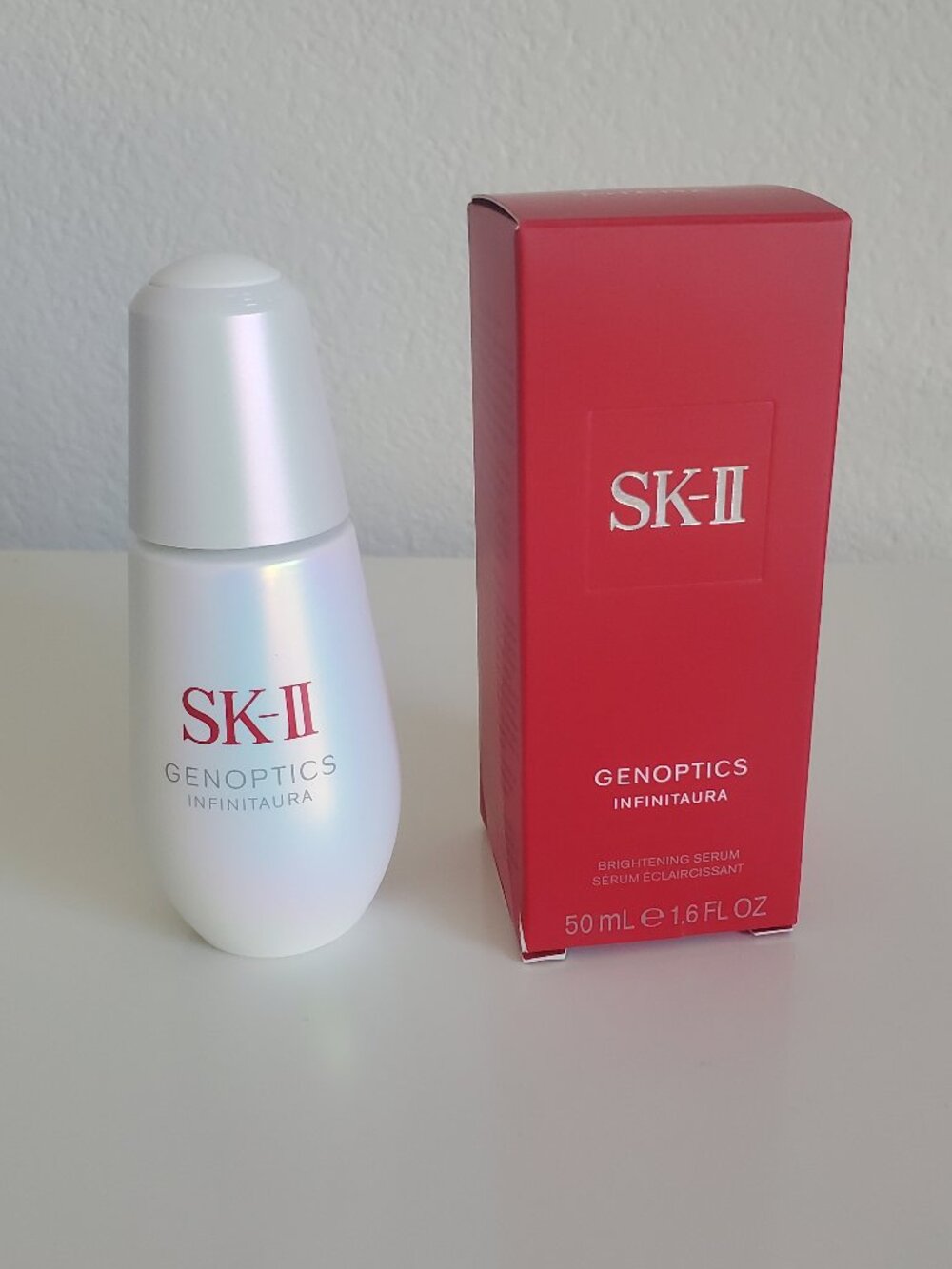 SK-II GenOptics InfinitAura Brightening Serum 1.6oz/50ml *EMPTY* Bottle with Box